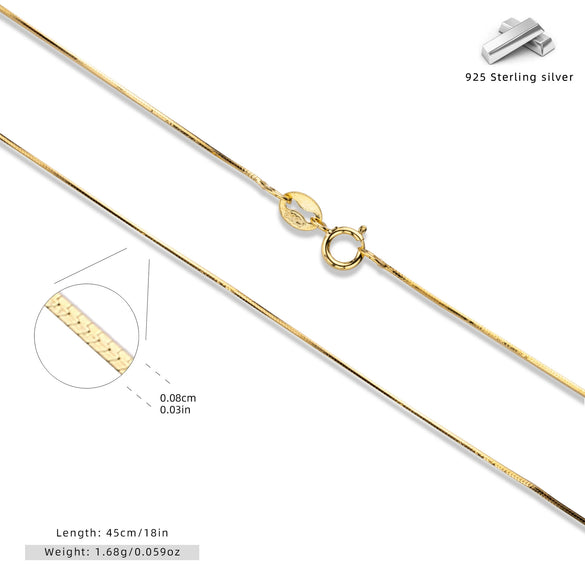 Wholesale Jewelry S925 Sterling Silver Simple Ushape Clavicle Chain Electroplated