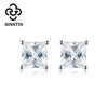 Wholesale Jewelry S925 Sterling Silver Square Zircon Electroplated Geometric Earrings