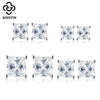 Wholesale Jewelry S925 Sterling Silver Square Zircon Electroplated Geometric Earrings