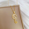 Wholesale Jewelry Seahorse Animal Geometric Stainless Steel And Copper Necklace Unisex