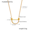 Wholesale Jewelry Semiround Lace Inlaid With White Shellfish Geometric 316L Stainless Steel Goldplated Necklace