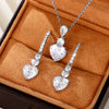 Wholesale Jewelry Set Copper Heartshaped With Zircon And Mixed Gem Inlay For Women Love Pattern
