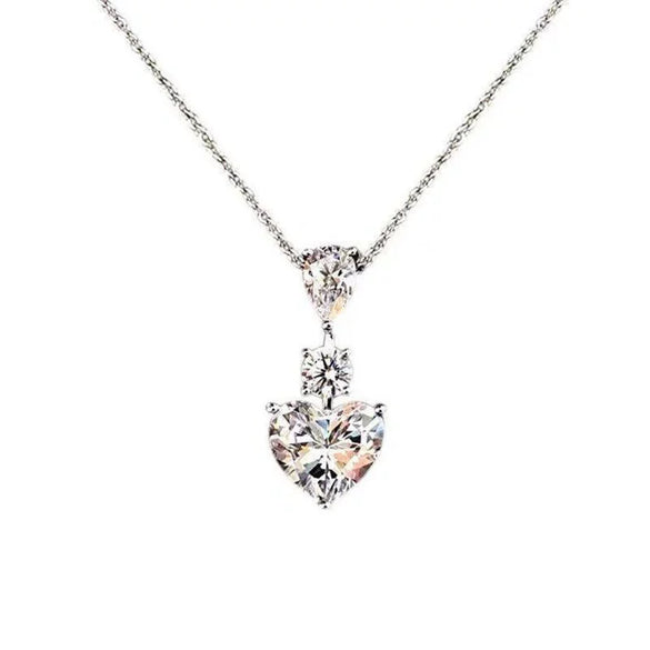 Wholesale Jewelry Set Copper Heartshaped With Zircon And Mixed Gem Inlay For Women Love Pattern