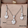 Wholesale Jewelry Set Copper Heartshaped With Zircon And Mixed Gem Inlay For Women Love Pattern