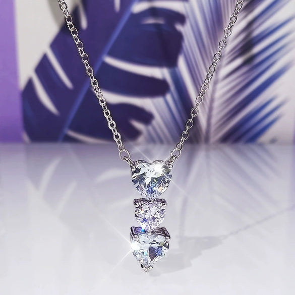 Wholesale Jewelry Set Copper Mixed Gem Inlay Heart Love Water Drops Bell Zircon Ochain Women's Necklace Earrings Ring