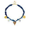 Wholesale Jewelry Set Dark Blue Printed Leopard Print Heart Shaped Ceramic Stainless Steel Electroplated Jewelry For Women