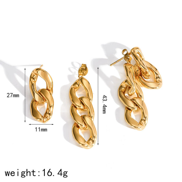 Wholesale Jewelry Set Electroplated Geometric Stainless Steel Earrings And Necklace For Women