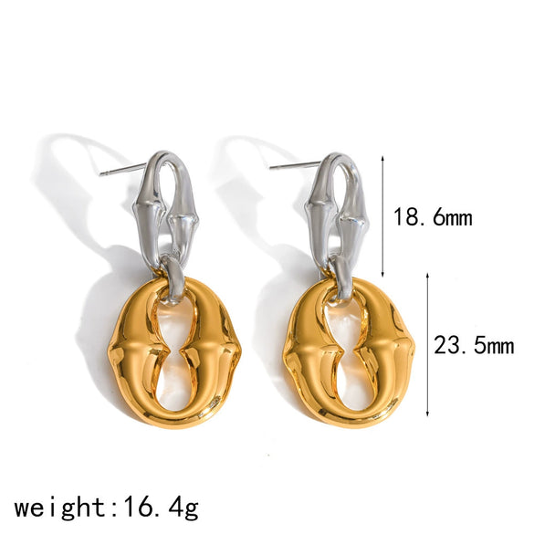 Wholesale Jewelry Set Electroplated Geometric Stainless Steel Earrings And Necklace For Women