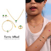 Wholesale Jewelry Set For Women And Kids Fashionable Ferris Wheel Design Stainless Steel And Titanium Steel Electroplated Crown Pendant Necklace Ring Earrings Bracelet