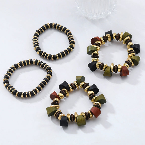 Wholesale Jewelry Set Frosted Resin Mixed Gemstone Setting Heart Water Drop Bell Shaped Electroplated Handwoven