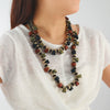 Wholesale Jewelry Set Frosted Resin Mixed Gemstone Setting Heart Water Drop Bell Shaped Electroplated Handwoven