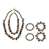 Wholesale Jewelry Set Frosted Resin Mixed Gemstone Setting Heart Water Drop Bell Shaped Electroplated Handwoven