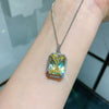 Wholesale Jewelry Set Geometric Quadrilateral Copper Mixed Gem Inlay Zircon Light Luxury Women's