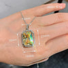 Wholesale Jewelry Set Geometric Quadrilateral Copper Mixed Gem Inlay Zircon Light Luxury Women's