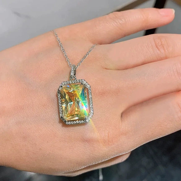 Wholesale Jewelry Set Geometric Quadrilateral Copper Mixed Gem Inlay Zircon Light Luxury Women's