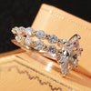 Wholesale Jewelry Set Of Rings Copper Zircon Geometric Couple Style