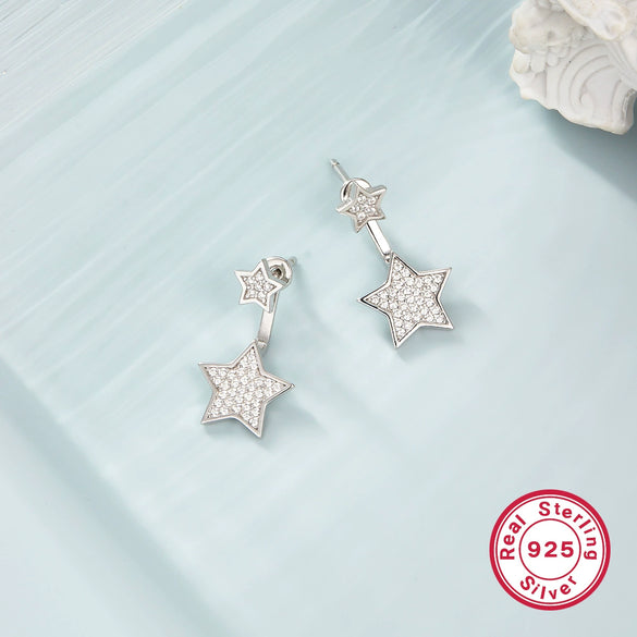 Wholesale Jewelry Set 925 Silver Light Luxury Style With Star Pattern And Zircon Inlay For Women