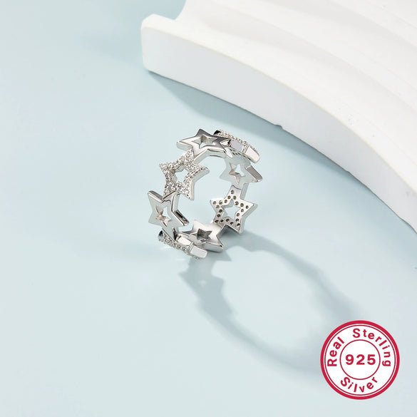 Wholesale Jewelry Set 925 Silver Light Luxury Style With Star Pattern And Zircon Inlay For Women