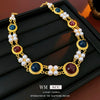 Wholesale Jewelry Set Silver Needle Geometric Imitation Pearl Heart Water Drop Bell Tassel Earrings Necklace Alloy Pendant Electroplated Highend Women's