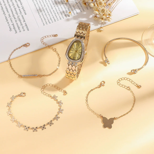 Wholesale Jewelry Set Snakeshaped Aluminum Alloy And Alloy Band With Plexiglass Mirror For Female