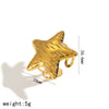 Wholesale Jewelry Set Stainless Steel Electroplated Fivepointed Star Earrings And Ring For Women