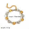Wholesale Jewelry Set Stainless Steel Geometric Multi Ring Pig Nose Buckle Chain Necklace Bracelet For Women With Pvd Furnace Vacuum Real Gold Plating