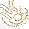 Wholesale Jewelry Set Stainless Steel Geometric Multi Ring Pig Nose Buckle Chain Necklace Bracelet For Women With Pvd Furnace Vacuum Real Gold Plating