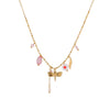 Wholesale Jewelry Set Stainless Steel 18K Gold Plated Titanium Steel Inlay Geometric Heart Drop Bell Style Necklace Bracelet For Women