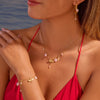 Wholesale Jewelry Set Stainless Steel 18K Gold Plated Titanium Steel Inlay Geometric Heart Drop Bell Style Necklace Bracelet For Women