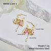 Wholesale Jewelry Set Stainless Steel 18K Gold Plated Titanium Steel Inlay Geometric Heart Drop Bell Style Necklace Bracelet For Women