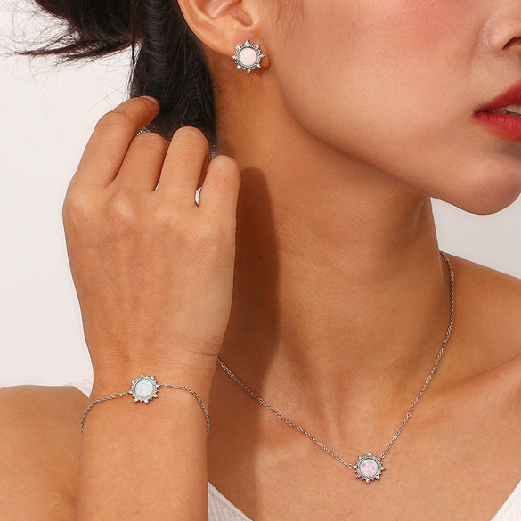 Wholesale Jewelry Set Stainless Steel With Stars Sun Moon Clouds Universe Pattern For Women