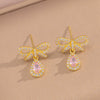 Wholesale Jewelry Set Titanium Steel Love Bow Design With Diamonds For Women