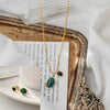 Wholesale Jewelry Set Titanium Steel Mixed Gemstone Inlay Peacock Pendant Electroplated Box Chain For Women Fashion Retro Style
