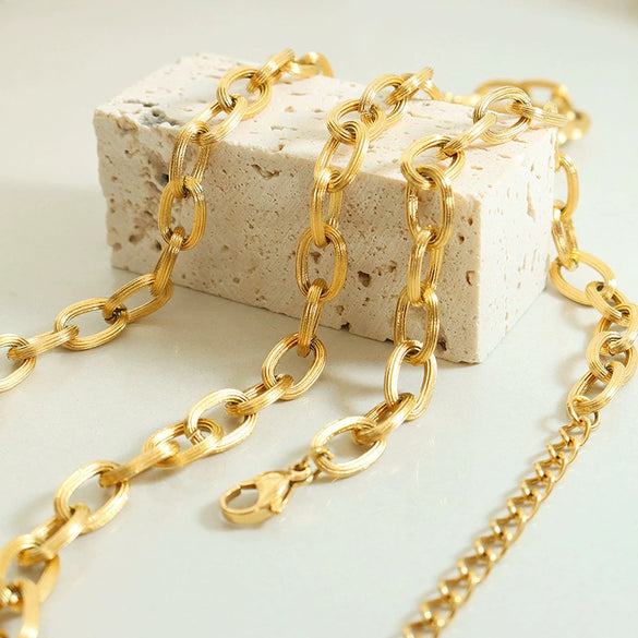 Wholesale Jewelry Set Titanium Steel Necklace Bracelet With Geometric Style And Electroplating Treatment For Women
