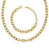Wholesale Jewelry Set Titanium Steel Necklace Bracelet With Geometric Style And Electroplating Treatment For Women
