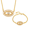 Wholesale Jewelry Set With Devil's Eye Microinlaid Zircon In Titanium Steel Electroplated Creative Design For Women