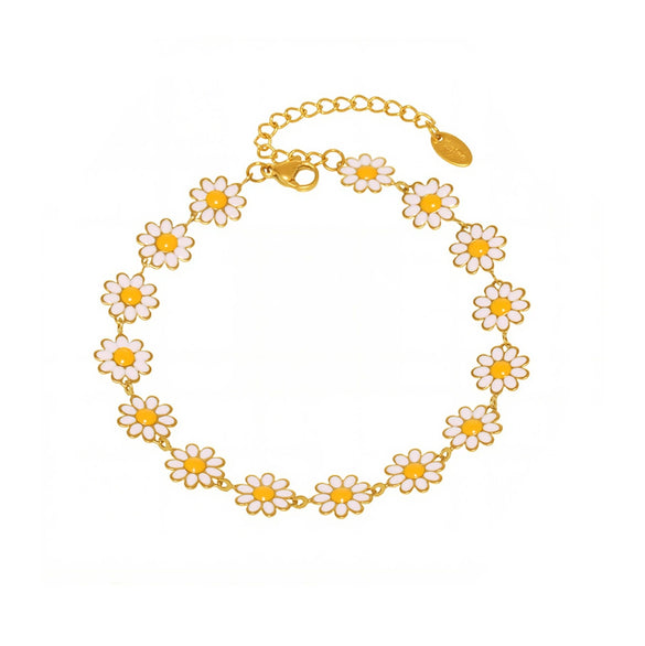 Wholesale Jewelry Set With Ferris Wheel Oil Drop Daisy Flower And Sunflower For Women Stainless Steel And Titanium Steel Electroplated