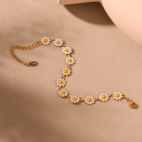 Wholesale Jewelry Set With Ferris Wheel Oil Drop Daisy Flower And Sunflower For Women Stainless Steel And Titanium Steel Electroplated