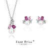 Wholesale Jewelry Set With Freshwater Pearls S925 Sterling Silver Pink Pendant Earrings Round Shape Casual Fashion For Women