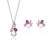 Wholesale Jewelry Set With Freshwater Pearls S925 Sterling Silver Pink Pendant Earrings Round Shape Casual Fashion For Women