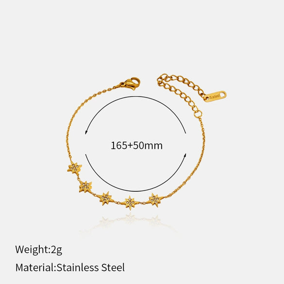 Wholesale Jewelry Set Women's Stainless Steel Electroplated Jewelry With Stars Sun And Moon Clouds And Universe Patterns Earrings Bracelet