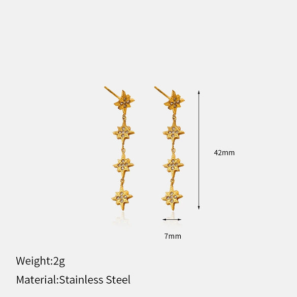 Wholesale Jewelry Set Women's Stainless Steel Electroplated Jewelry With Stars Sun And Moon Clouds And Universe Patterns Earrings Bracelet