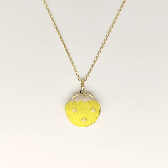 Wholesale Jewelry Shell Enamel Oil Drop Geometric Brass Handmade Pendant Necklace For Women