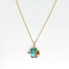 Wholesale Jewelry Shell Enamel Oil Drop Geometric Brass Handmade Pendant Necklace For Women