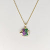 Wholesale Jewelry Shell Enamel Oil Drop Geometric Brass Handmade Pendant Necklace For Women