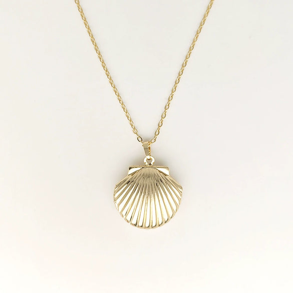 Wholesale Jewelry Shell Enamel Oil Drop Geometric Brass Handmade Pendant Necklace For Women