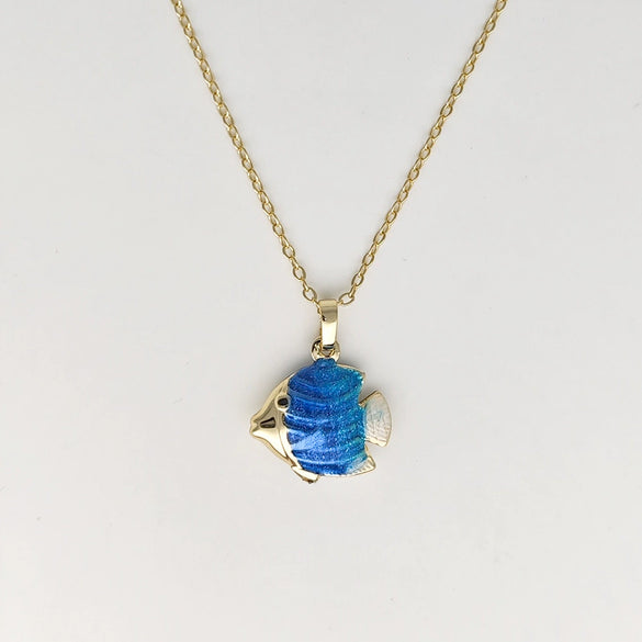 Wholesale Jewelry Shell Enamel Oil Drop Geometric Brass Handmade Pendant Necklace For Women