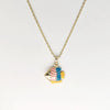 Wholesale Jewelry Shell Enamel Oil Drop Geometric Brass Handmade Pendant Necklace For Women