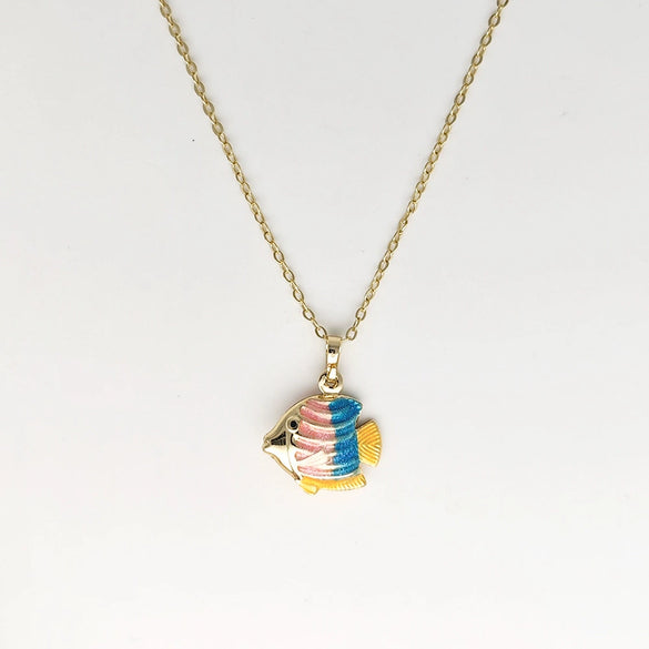 Wholesale Jewelry Shell Enamel Oil Drop Geometric Brass Handmade Pendant Necklace For Women