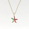 Wholesale Jewelry Shell Enamel Oil Drop Geometric Brass Handmade Pendant Necklace For Women